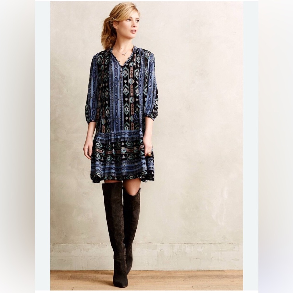 Anthropologie Holding Horses Winter Moon Blue Dress